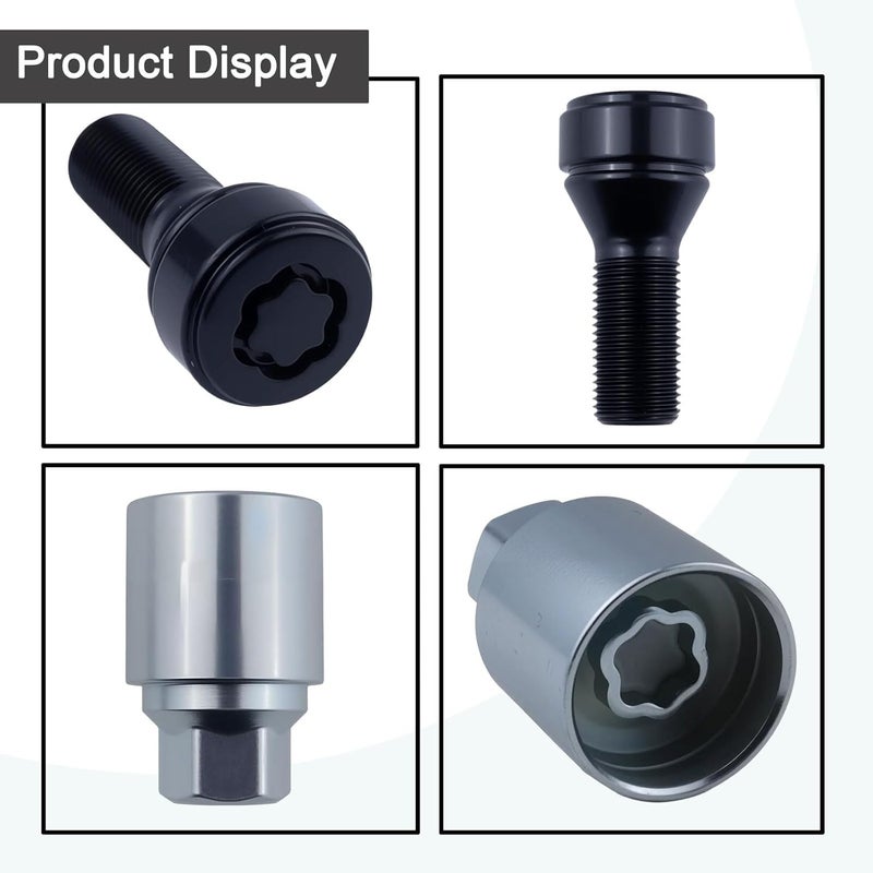repustor Lockable Wheel Bolt Rim Locks Compatible with BMW 228i 328d 328i 335i 428i 435i 528i 535d 535i 650i X1 X2 X3 X4 X5 X6 X7 Z4 M2 M3 M4,Replace for 36136792851 - Image 2
